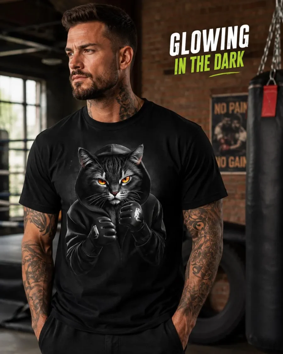 חולצת MMA עם חתול לוחם | MMA Cat Fighter T-Shirt